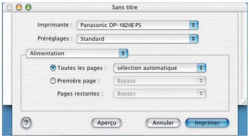 PANASONIC WORKIO 1820 - Menu d'Alimentation - 1