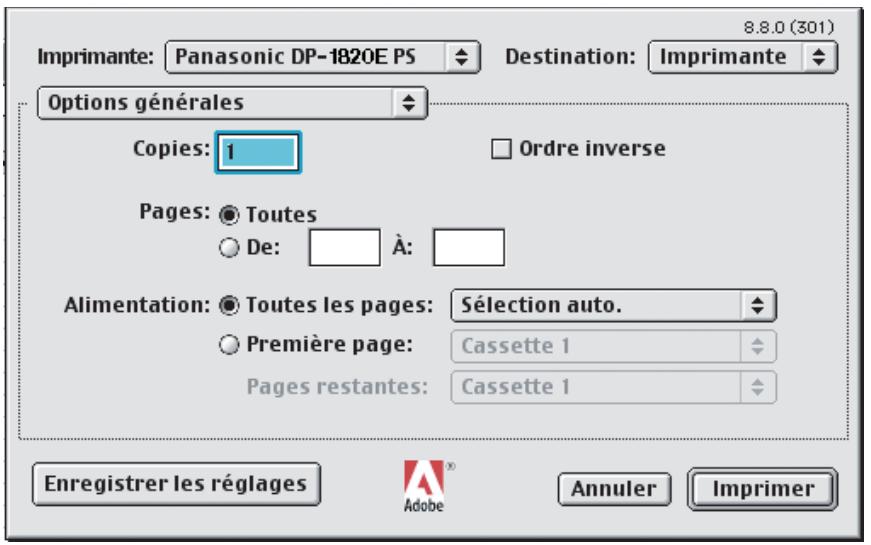 PANASONIC WORKIO 1820 - Impression depuis une application Macintosh - 1