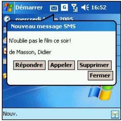 HP IPAQ HW6500 - Pour recevoir un SMS : - 1