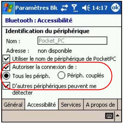 HP IPAQ HW6500 - Comment faire pour rendre le HP iPAQ indétectable par les autres appareils Bluetooth ? - 2