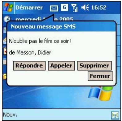 HP IPAQ HW6515 - Comment faire pour envoyer, receivevoir et répondre à des messages SMS ? - 3