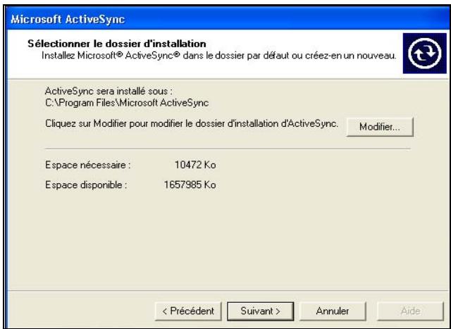 HP IPAQ HW6515 - Lorsque la fenêtre Installation de Microsoft ActiveSync s'affiche, cliquez sur Suivant. - 2