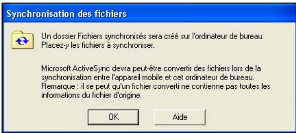 HP IPAQ HW6515 - Comment faire pour maintainir la synchronisation des fichiers de l'ordinateur personnel et du HP iPAQ ? - 2