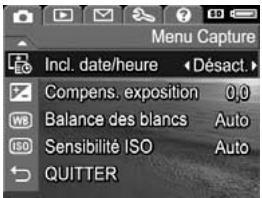 HP PHOTOSMART M415 - Utilisation du menu Capture - 2