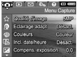 HP PHOTOSMART M415 - Utilisation du menu Capture - 1