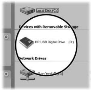 HP USB DIGITAL DRIVE - Accessing the Digital Drive - 1