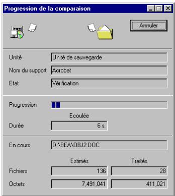 HP COLORADO 5GB TRAVAN DRIVE - Fenêtre Progression de la comparaison - 1