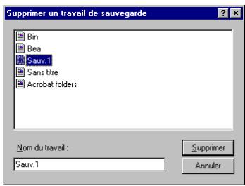 HP COLORADO 5GB TRAVAN DRIVE - Pour supprimer un travail de sauvegarde : - 1