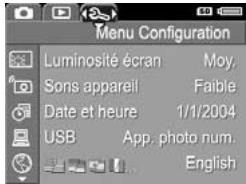 HP E317 - Menus de l'appareil photo - 3