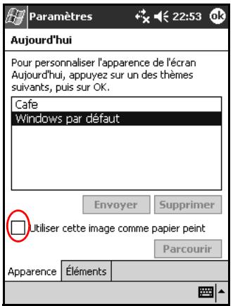 HP IPAQ H1900 POCKET PC - Personnalisation de l'écran Aujourd'hui - 1