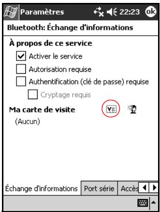 HP IPAQ H2200 - Sélection d'informations de cartes de visite - 1