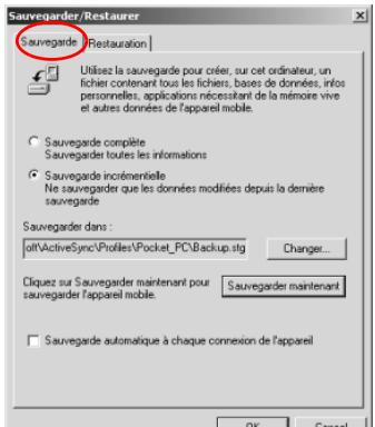 HP IPAQ H3900 - Sauvegarde et restauration à l'aide d'Active Sync 3.5 - 4