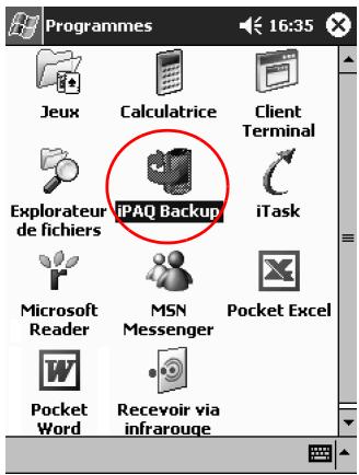 HP IPAQ H3900 - Sauvegarde de fichiers, du registre et de bases de données - 2