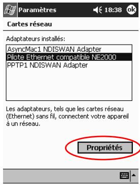 HP IPAQ H3900 - Utilisation d'une carte EthernetRéseau local - 3