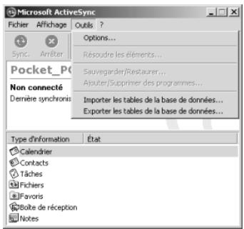 HP IPAQ H3900 - Modification des paramètres de synchronisation - 2