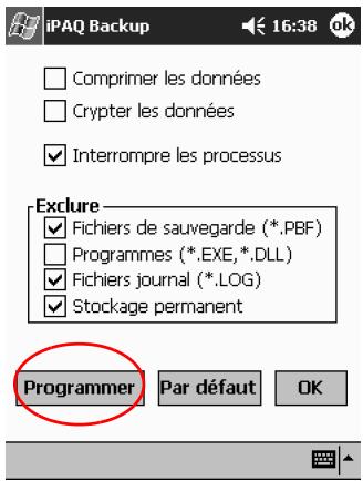 HP IPAQ H3900 - Planification d'une sauvegarde - 4