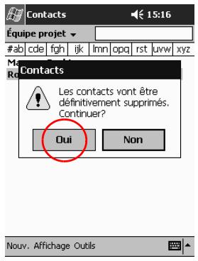 HP IPAQ H3900 - Suppression de contacts - 6
