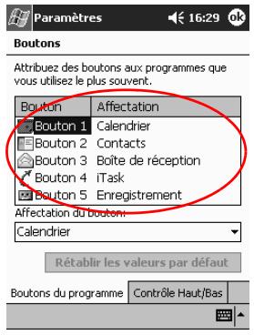 HP IPAQ H3900 - Personnalisation des boutons d'application - 1
