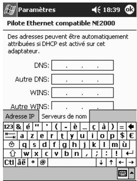 HP IPAQ H3900 - Utilisation d'une carte EthernetRéseau local - 5