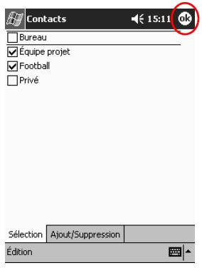 HP IPAQ H3900 - Application de catégories aux contacts - 8