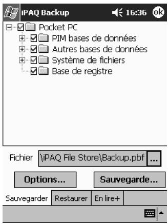 HP IPAQ H3900 - Sauvegarde de fichiers, du registre et de bases de données - 3
