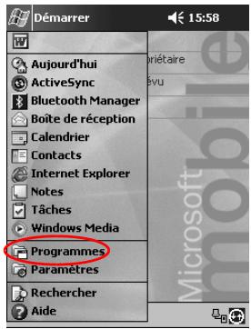 HP IPAQ H3900 - Dans le menu Demarrer, appuyez sur Programmes. - 1