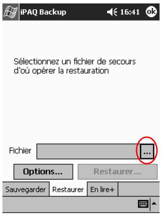 HP IPAQ H3900 - Restauration des fichiers de sauvegarde, du registre et des bases de données - 4