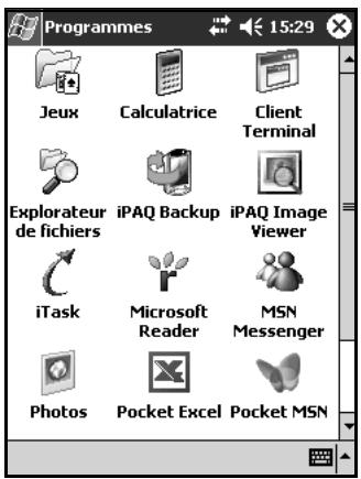 HP IPAQ H5100 POCKET PC - Ouverture d'une application - 2