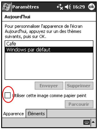HP IPAQ H5100 POCKET PC - Personnalisation de l'écran Aujourd'hui - 1