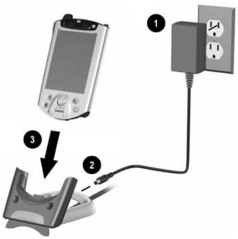 HP IPAQ H5100 POCKET PC - Charge avec la station d'accueil universelle et l'adaptateur secteur - 2