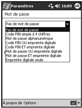 HP IPAQ H5100 POCKET PC - Configuration des mots de passé de connexion - 1