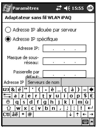 HP IPAQ H5100 POCKET PC - Modification des paramètres TCP/IP - 4