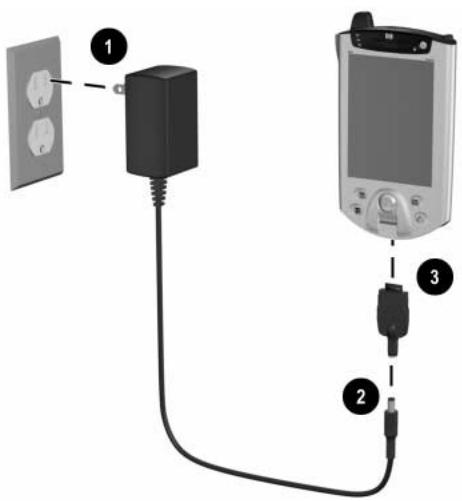 HP IPAQ H5100 POCKET PC - Charge avec l'adaptateur secteur et l'adaptateur de chargeur - 2
