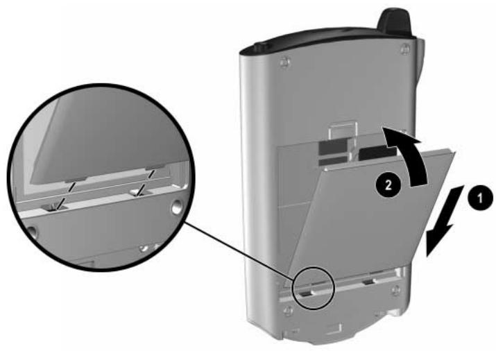 HP IPAQ H5100 POCKET PC - Installation de la batterie - 1
