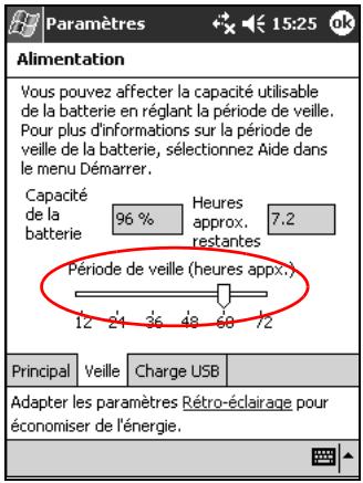 HP IPAQ H5500 - Réglage du paramètre de veille - 1