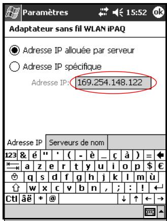 HP IPAQ H5500 - Recherche d'une adresse IP - 1
