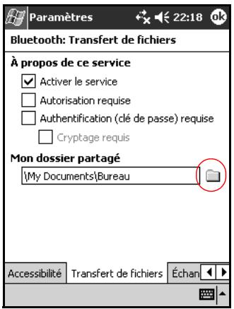 HP IPAQ H5500 - Définition d'un dossier partagé - 1