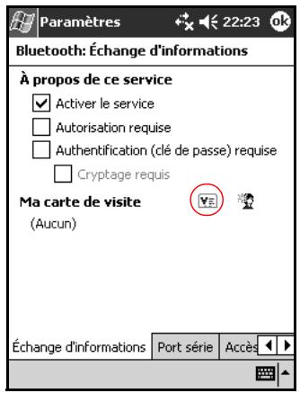 HP IPAQ H5500 - Configuration des informations de cartes de visite - 1