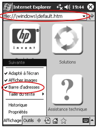 HP IPAQ H5500 - Saisie d'une adresse Internet - 3