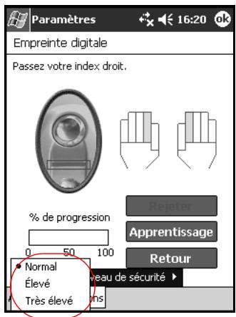 HP IPAQ H5500 - Configuration du niveau de sécurité - 1