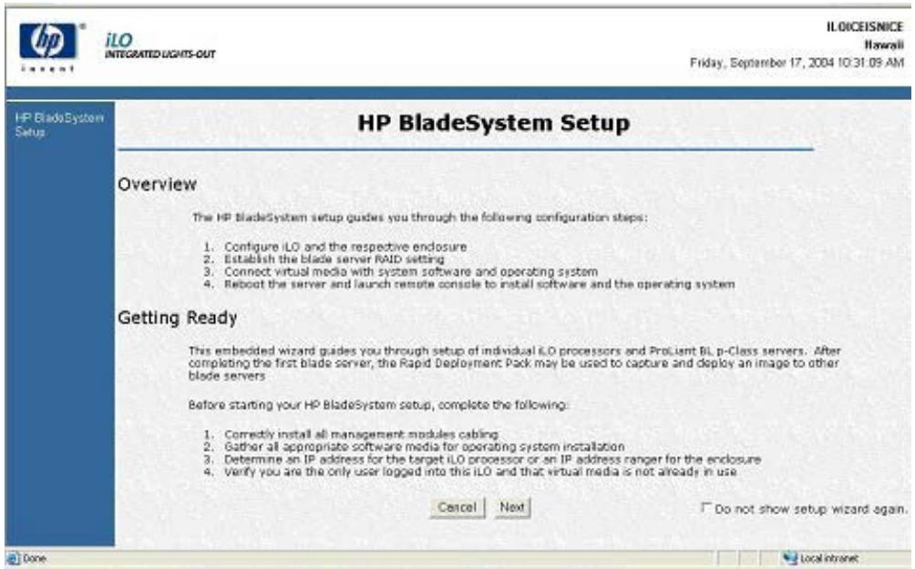 HP PROLIANT ESSENTIALS ILO ADVANCED PACK SW - Installation HP BladeSystem - 1