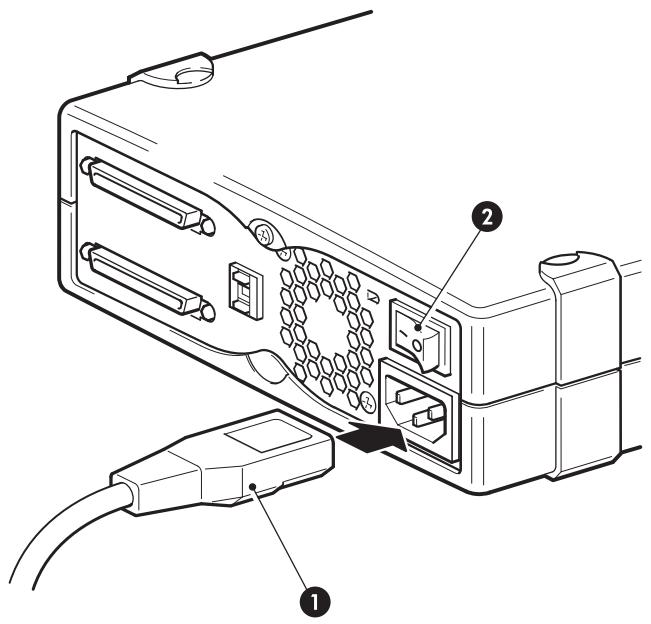 HP STORAGEWORKS DAT 72 SCSI TAPE DRIVE - Connexion du cordon d'alimentation - 1