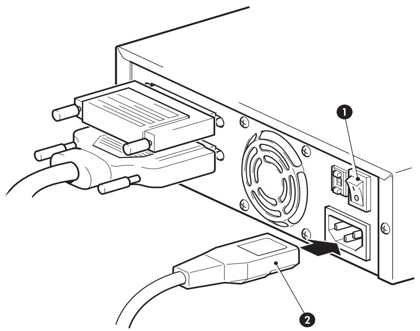 HP STORAGEWORKS DLT VS160 TAPE DRIVE - Connexion du câble d'alimentation - 1