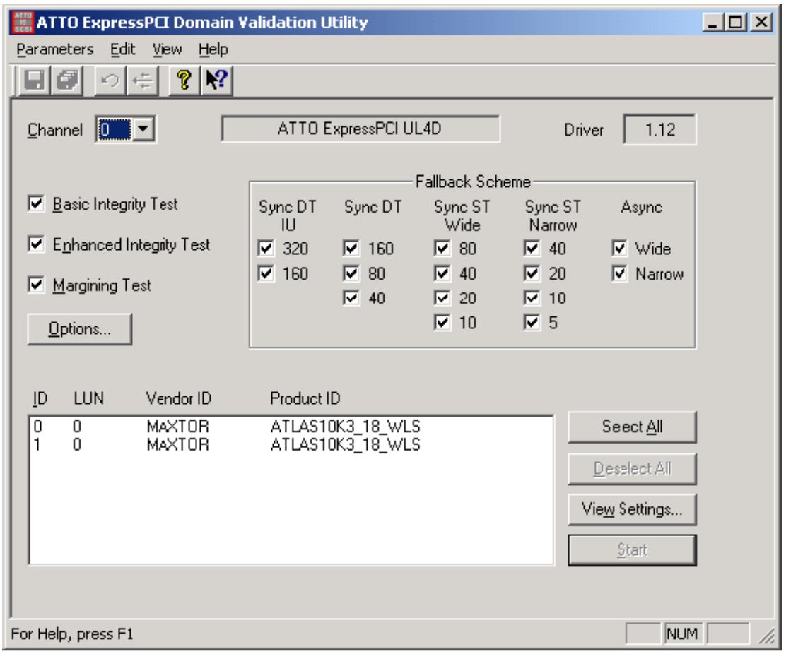 HP STORAGEWORKS PCI-E U320 SCSI HOST BUS ADAPTER - Execution de Domain Validation Utility - 1