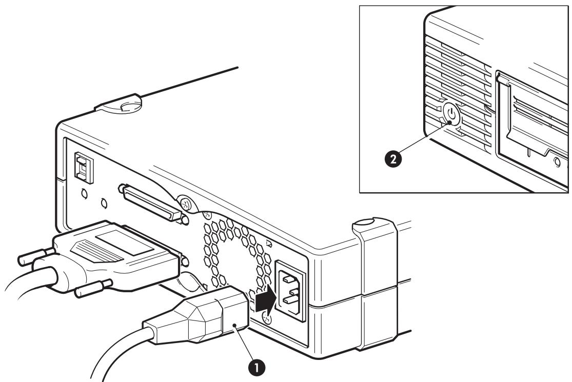 HP STORAGEWORKS ULTRIUM 448 TAPE DRIVE - Connexion du câble d'alimentation - 1