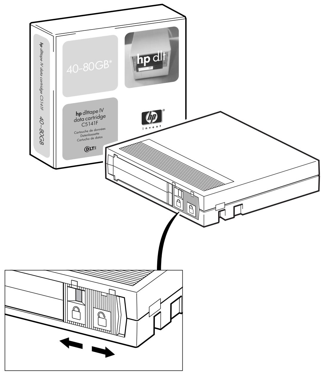 HP SURESTORE DLT1 TAPE DRIVE - Les trois voyants - 1