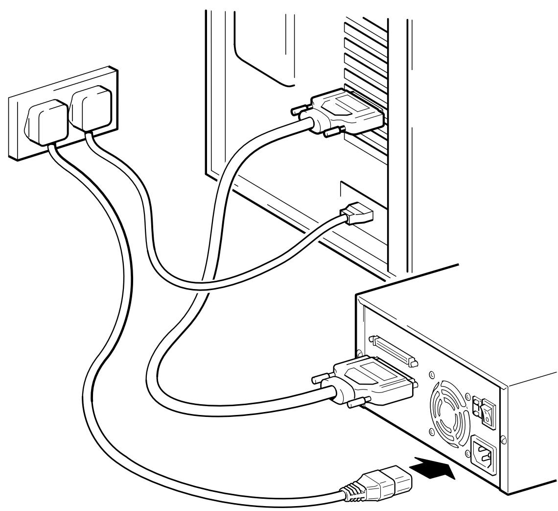 HP SURESTORE DLT1 TAPE DRIVE - Etape 2 : branchez le cable SCSI - 1