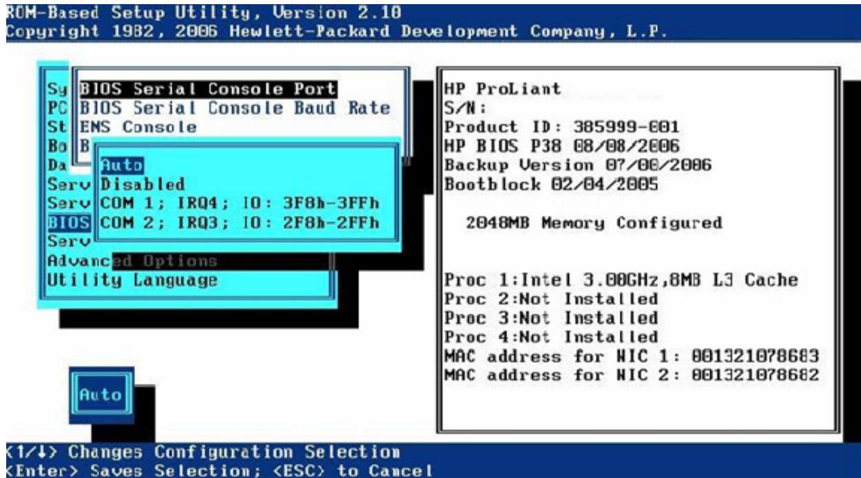 HP smartstart software - BIOS Serial Console Port (Port de la console série du BIOS) - 1