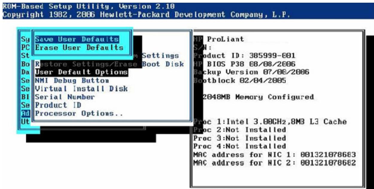HP smartstart software - Options par défaut utilisateur - 1