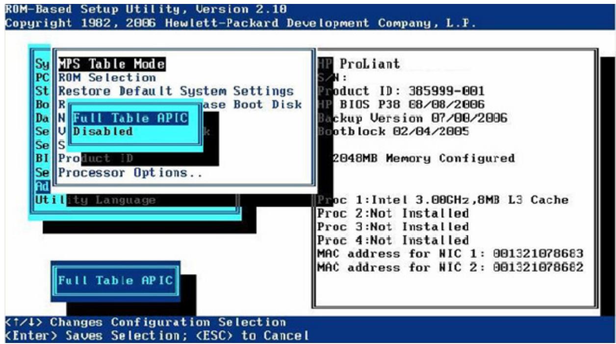 HP smartstart software - Multi-Processor Specification (MPS) Table Mode (Mode de tableau de spécifications de multiprocesseur (MPS)) - 1